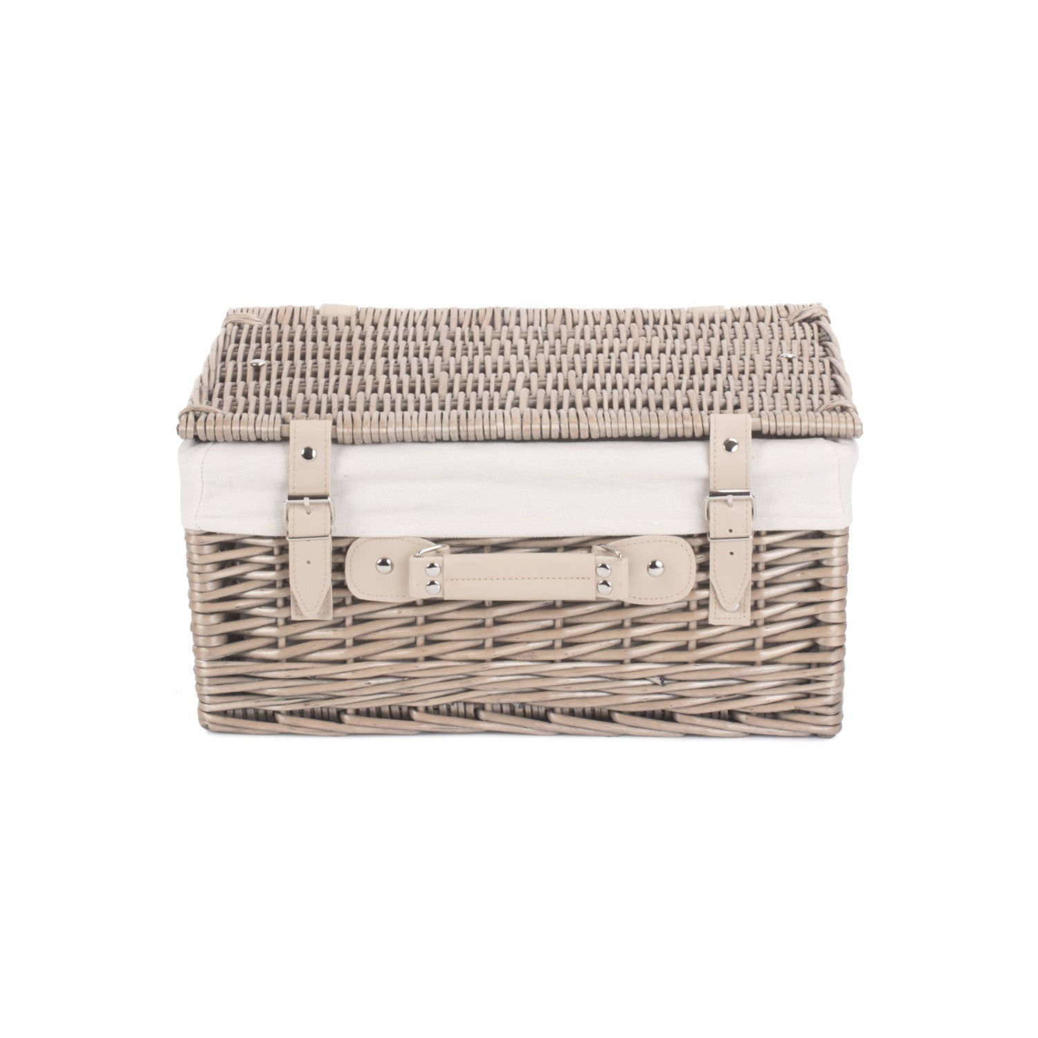 16 Inch Antique Wash Willow Hamper with White Lining - REGN