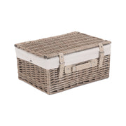 16 Inch Antique Wash Willow Hamper with White Lining - REGN