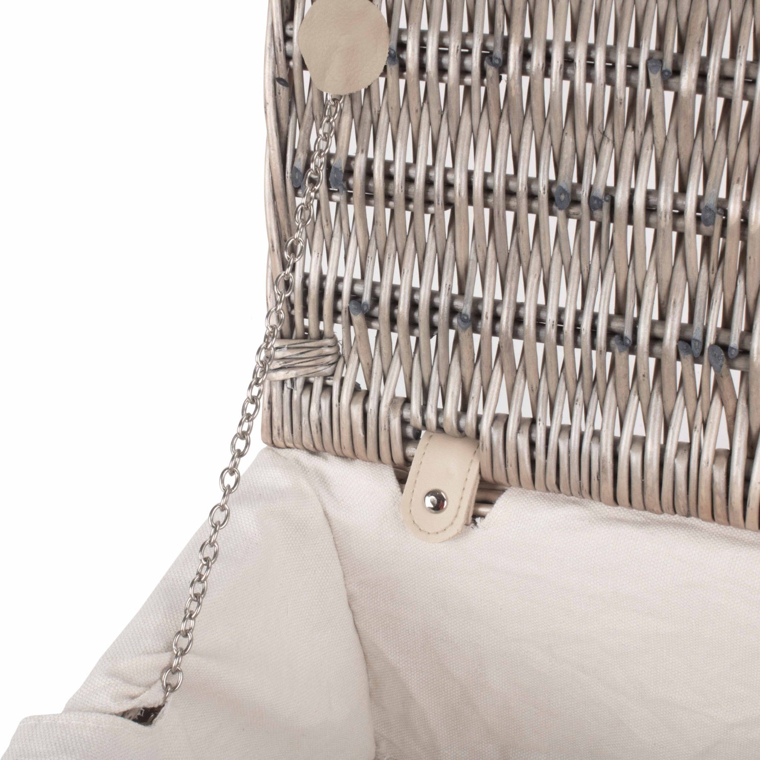 16 Inch Antique Wash Willow Hamper with White Lining - REGN
