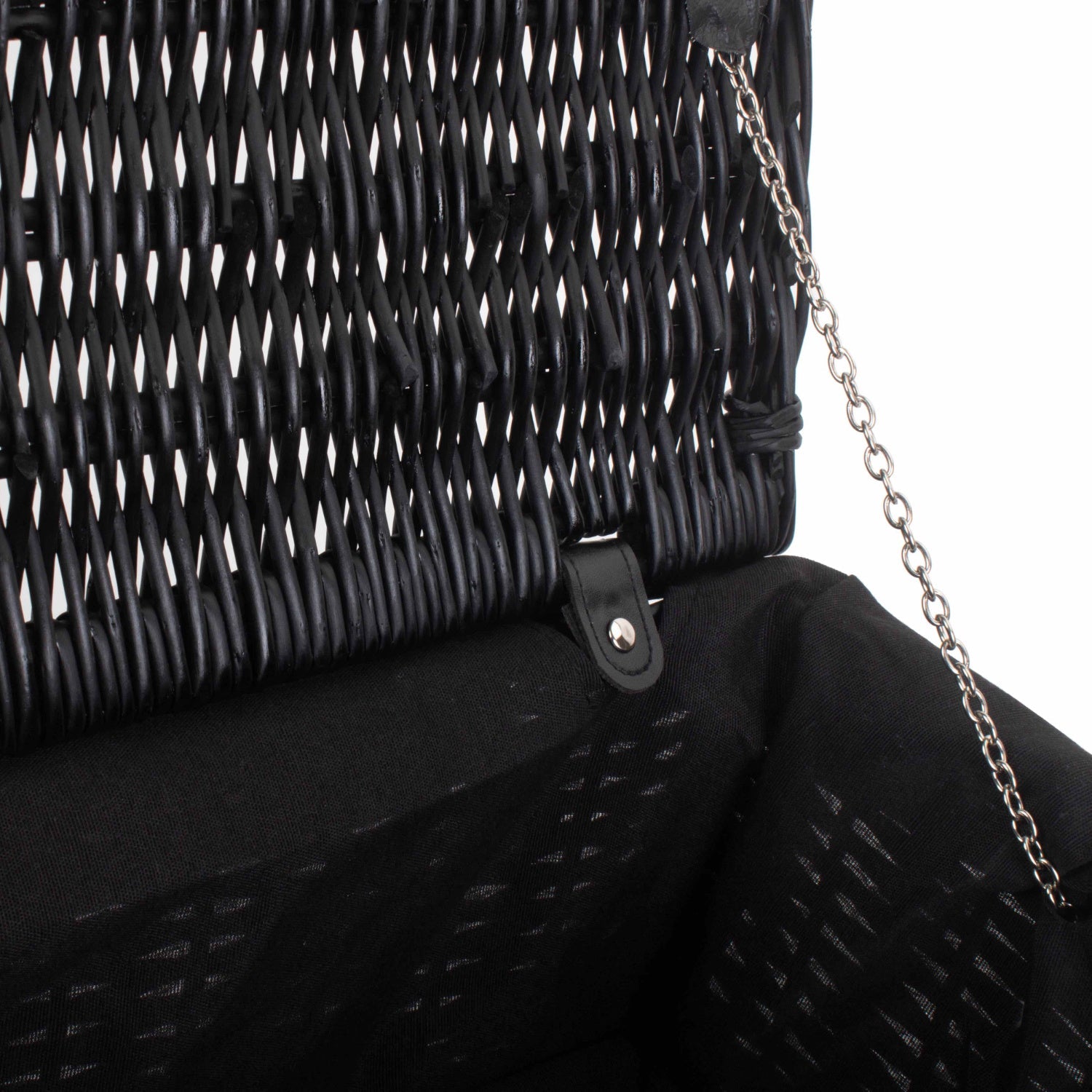 16 Inch Black Willow Hamper with Black Lining - REGN