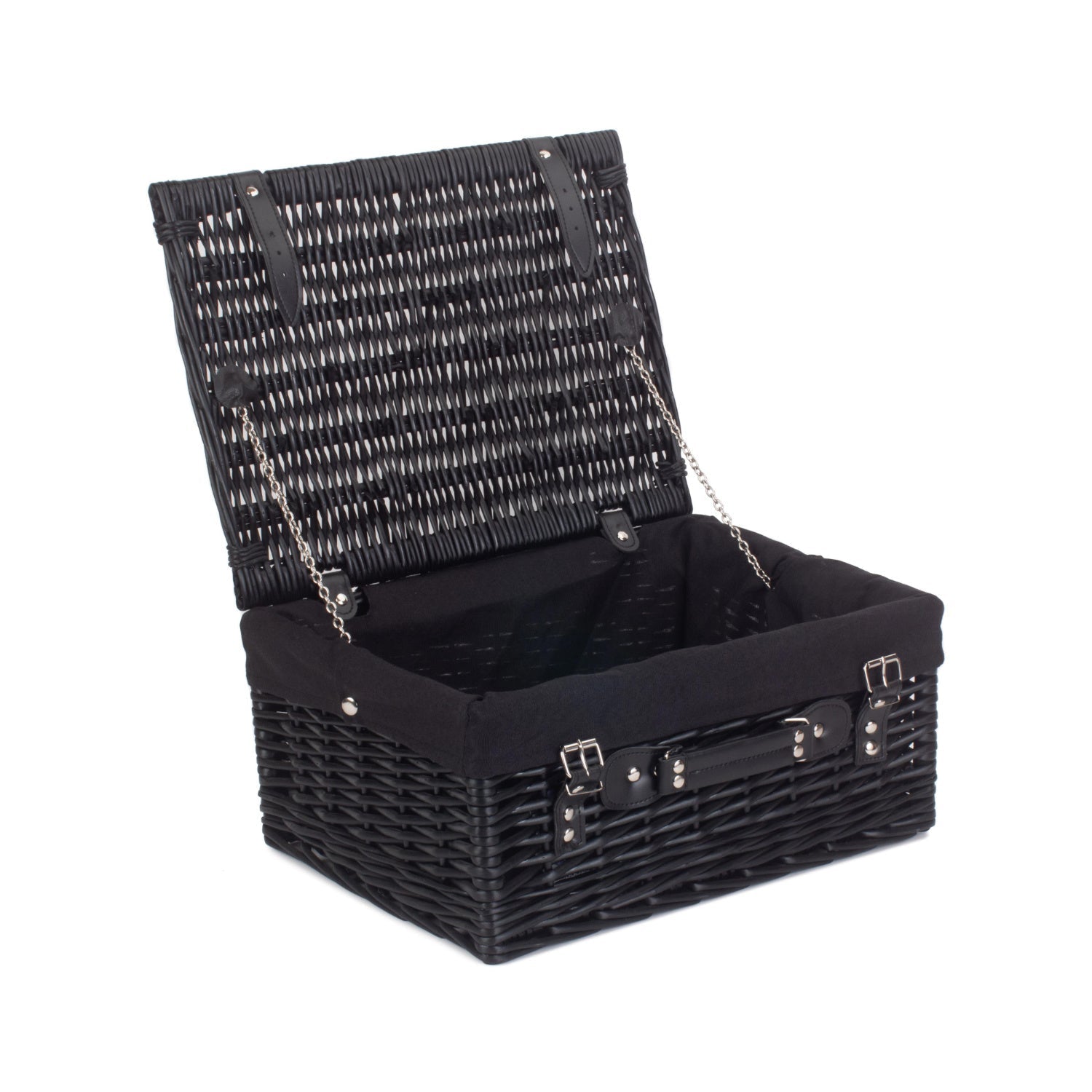 16 Inch Black Willow Hamper with Black Lining - REGN