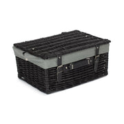 16 Inch Black Willow Hamper with Grey Sage Lining - REGN