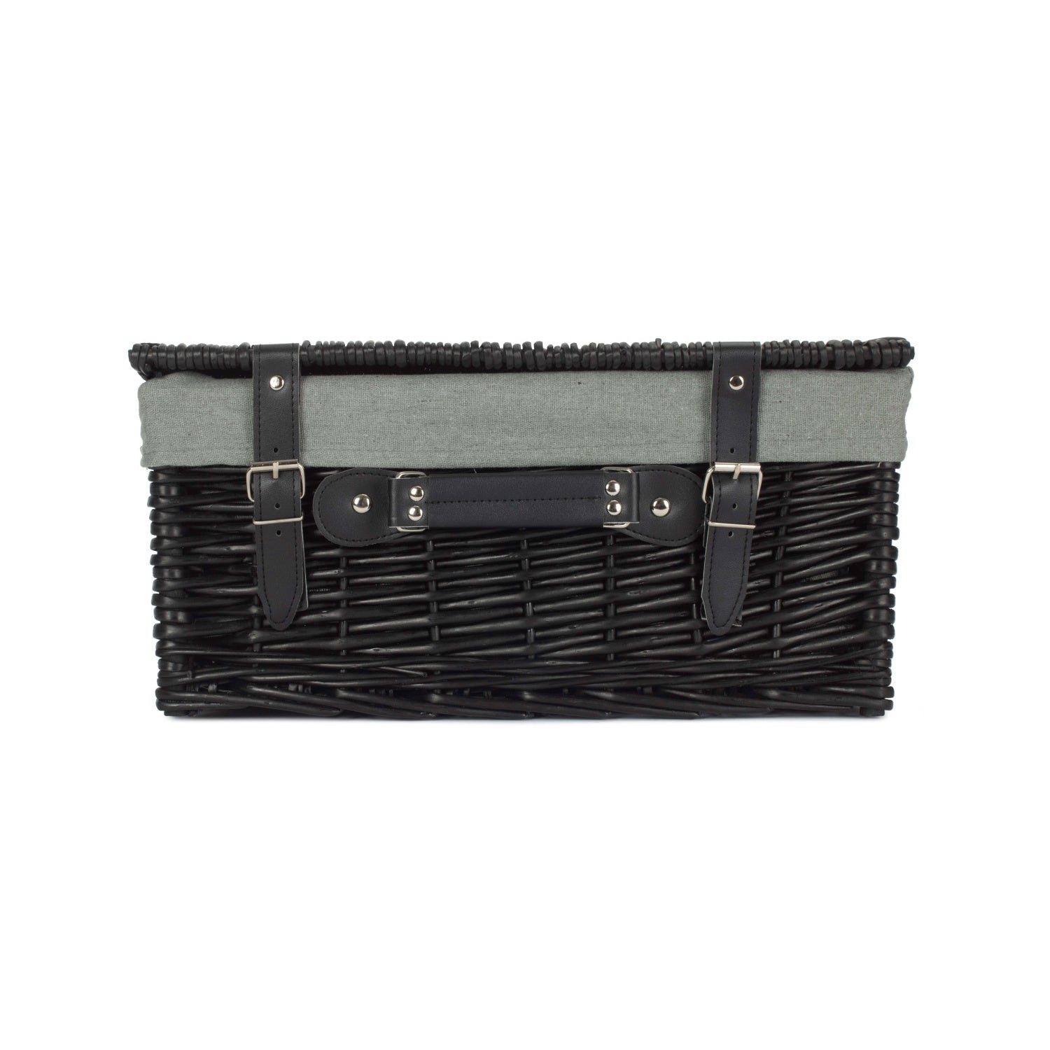 16 Inch Black Willow Hamper with Grey Sage Lining - REGN