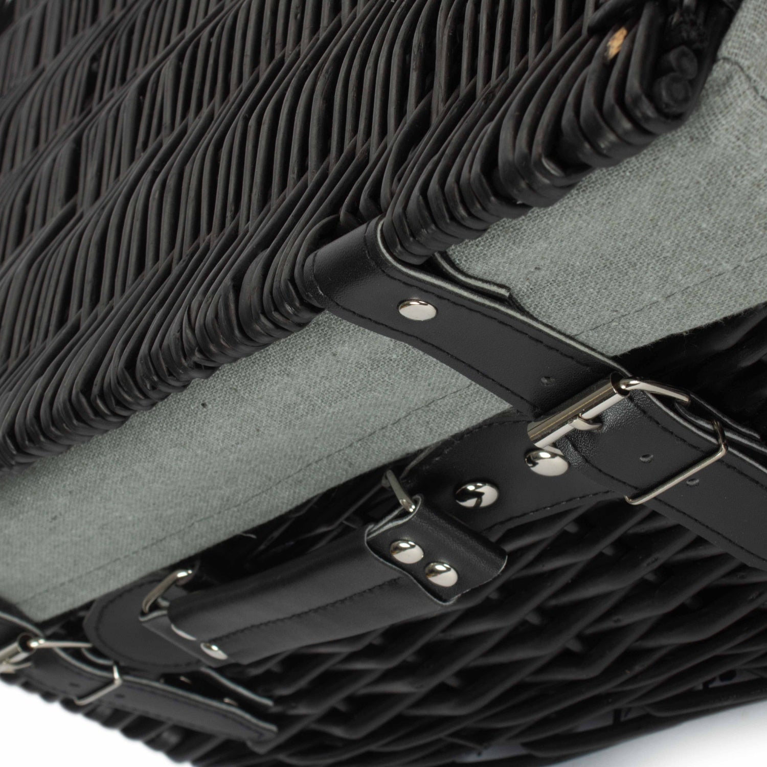 16 Inch Black Willow Hamper with Grey Sage Lining - REGN