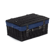 16 Inch Black Willow Hamper with Navy Blue Lining - REGN