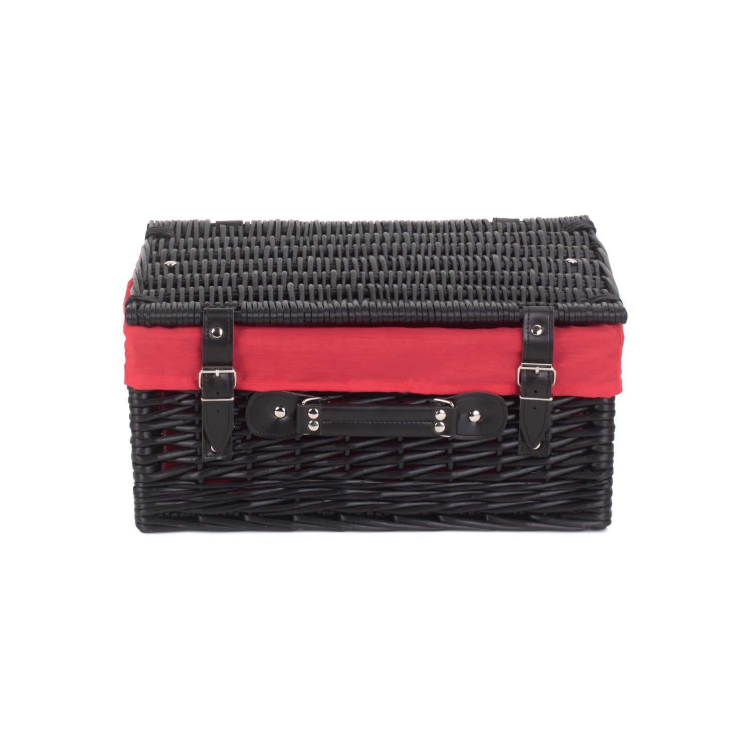 16 Inch Black Willow Hamper with Red Lining - REGN