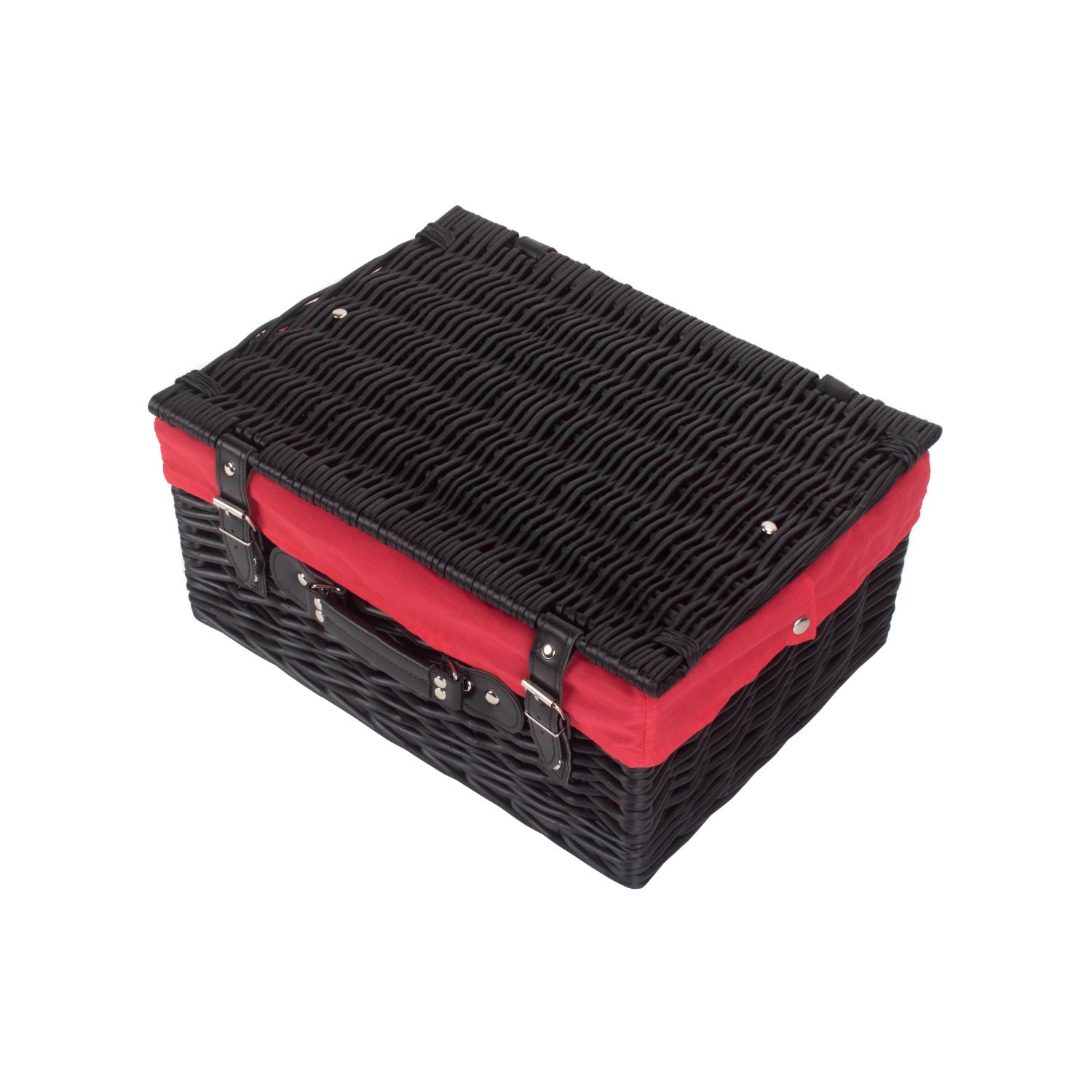 16 Inch Black Willow Hamper with Red Lining - REGN