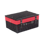 16 Inch Black Willow Hamper with Red Lining - REGN