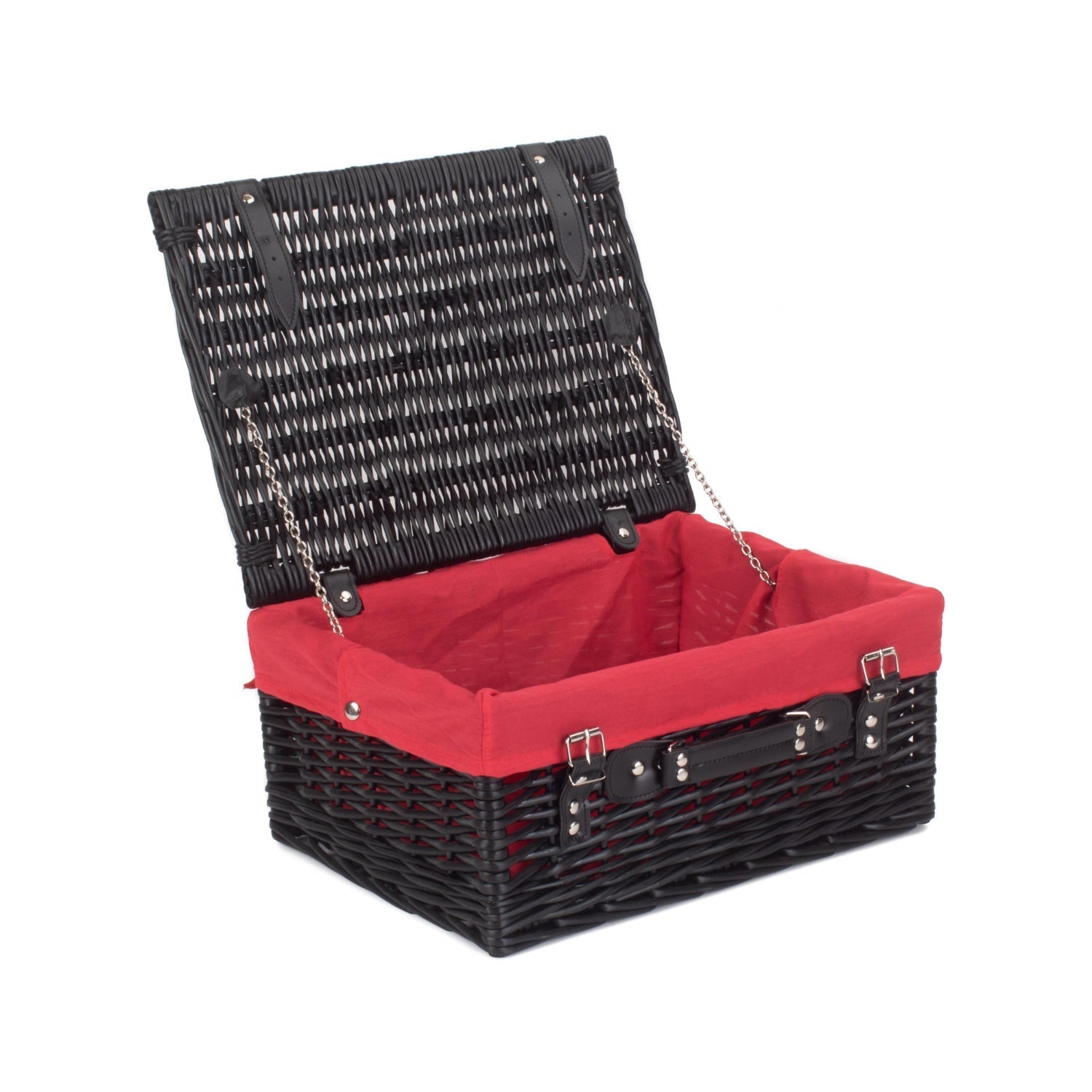 16 Inch Black Willow Hamper with Red Lining - REGN