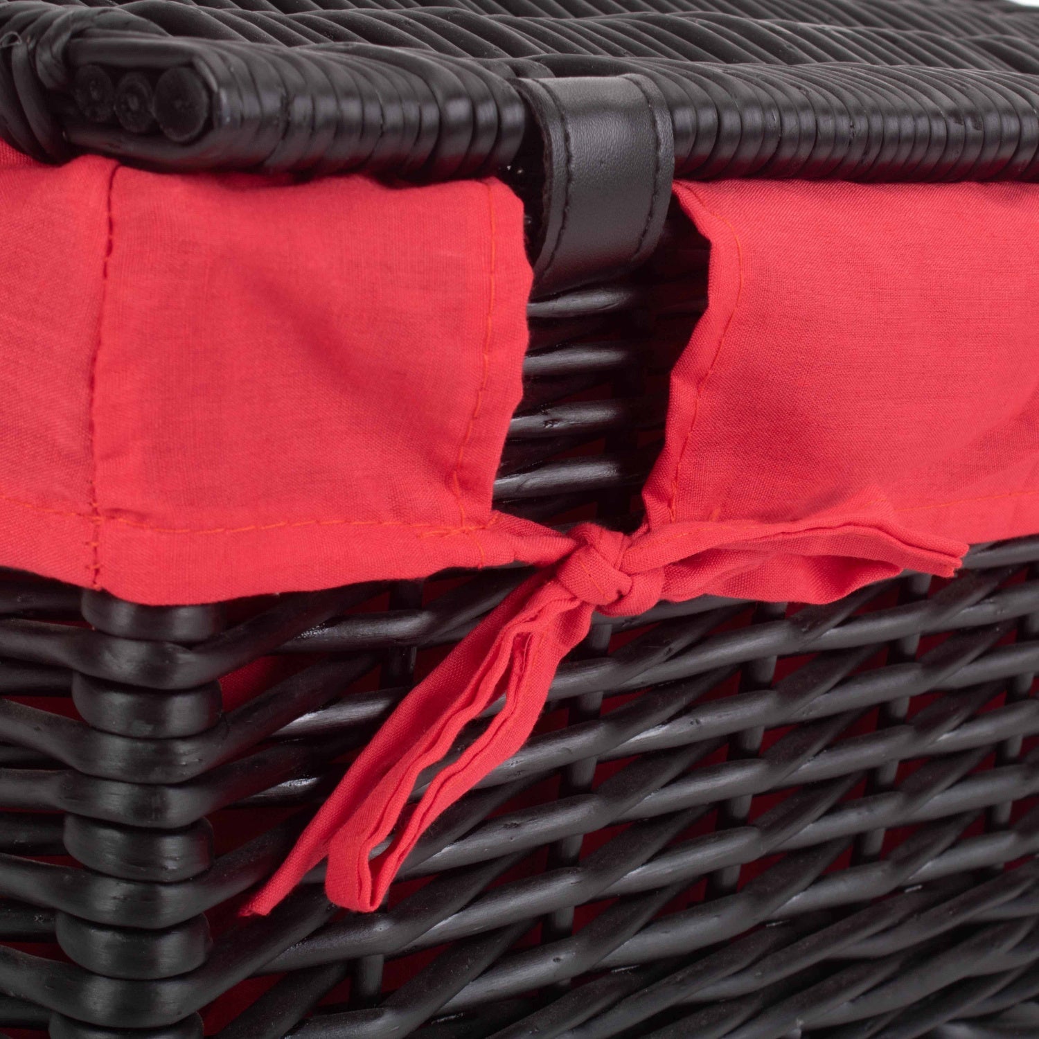 16 Inch Black Willow Hamper with Red Lining - REGN