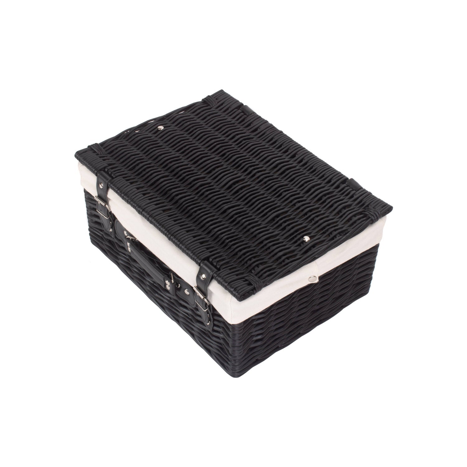 16 Inch Black Willow Hamper with White Lining - REGN