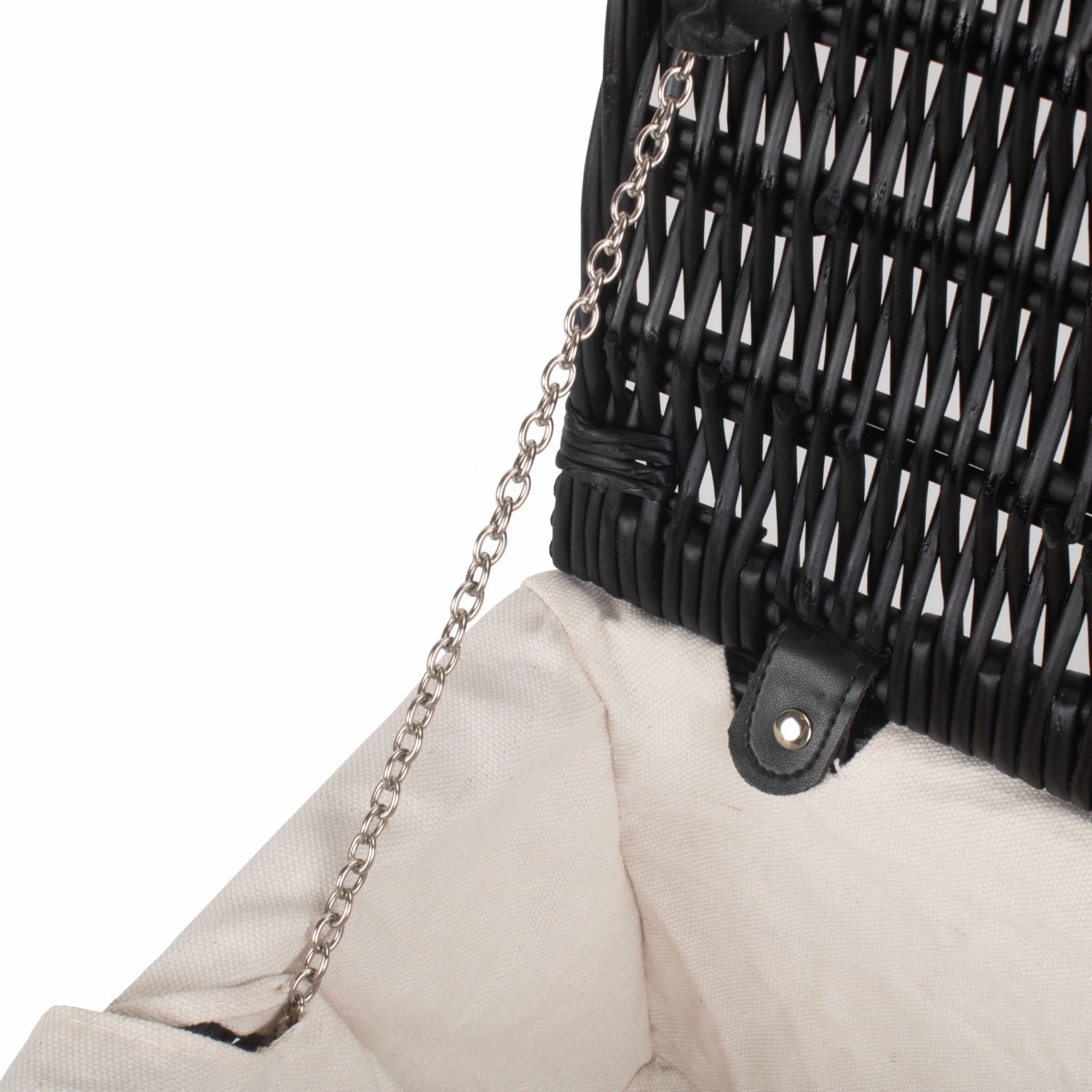 16 Inch Black Willow Hamper with White Lining - REGN