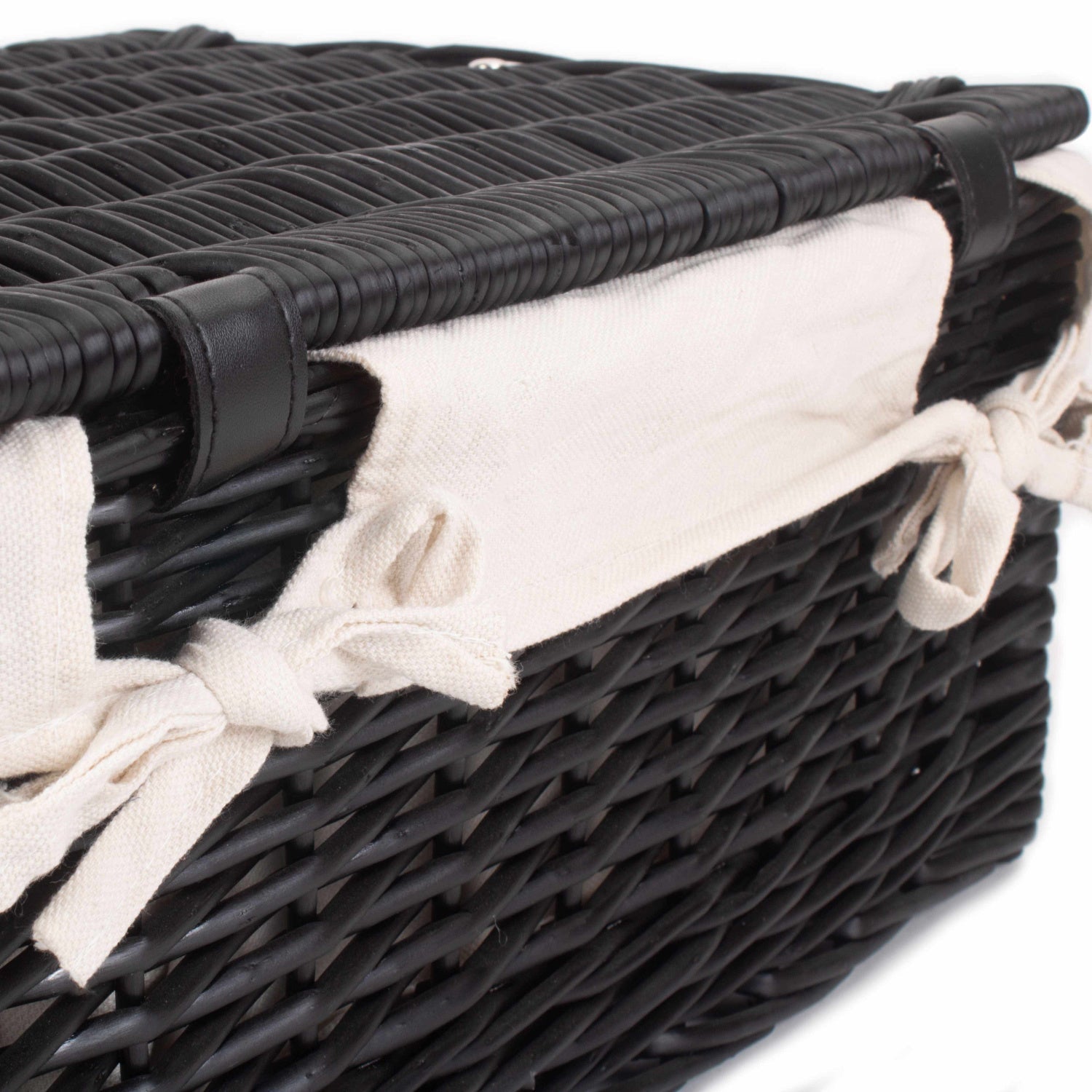 16 Inch Black Willow Hamper with White Lining - REGN