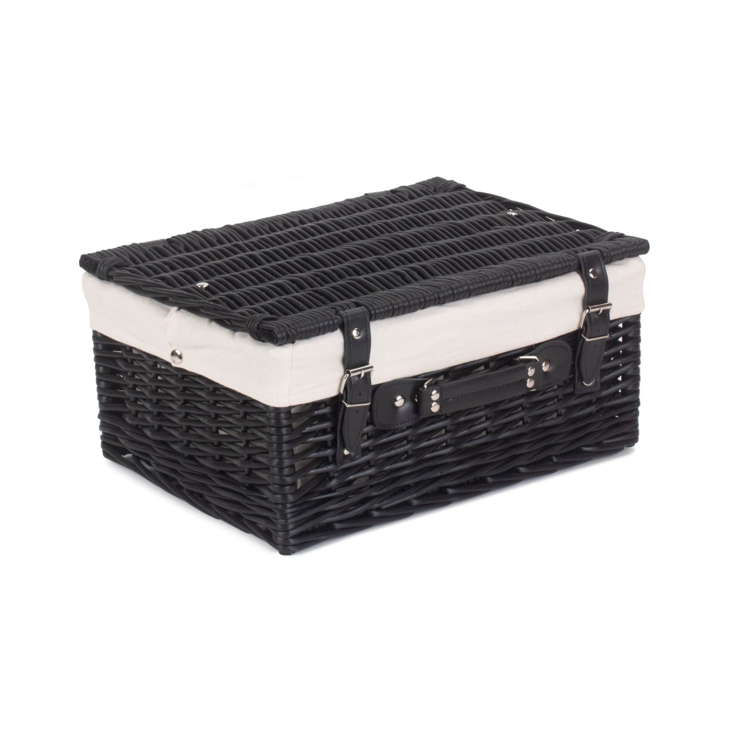 16 Inch Black Willow Hamper with White Lining - REGN