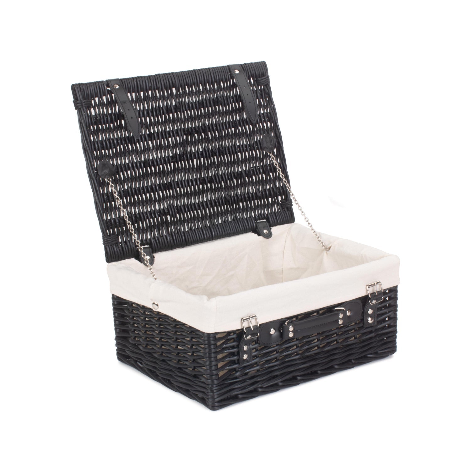 16 Inch Black Willow Hamper with White Lining - REGN