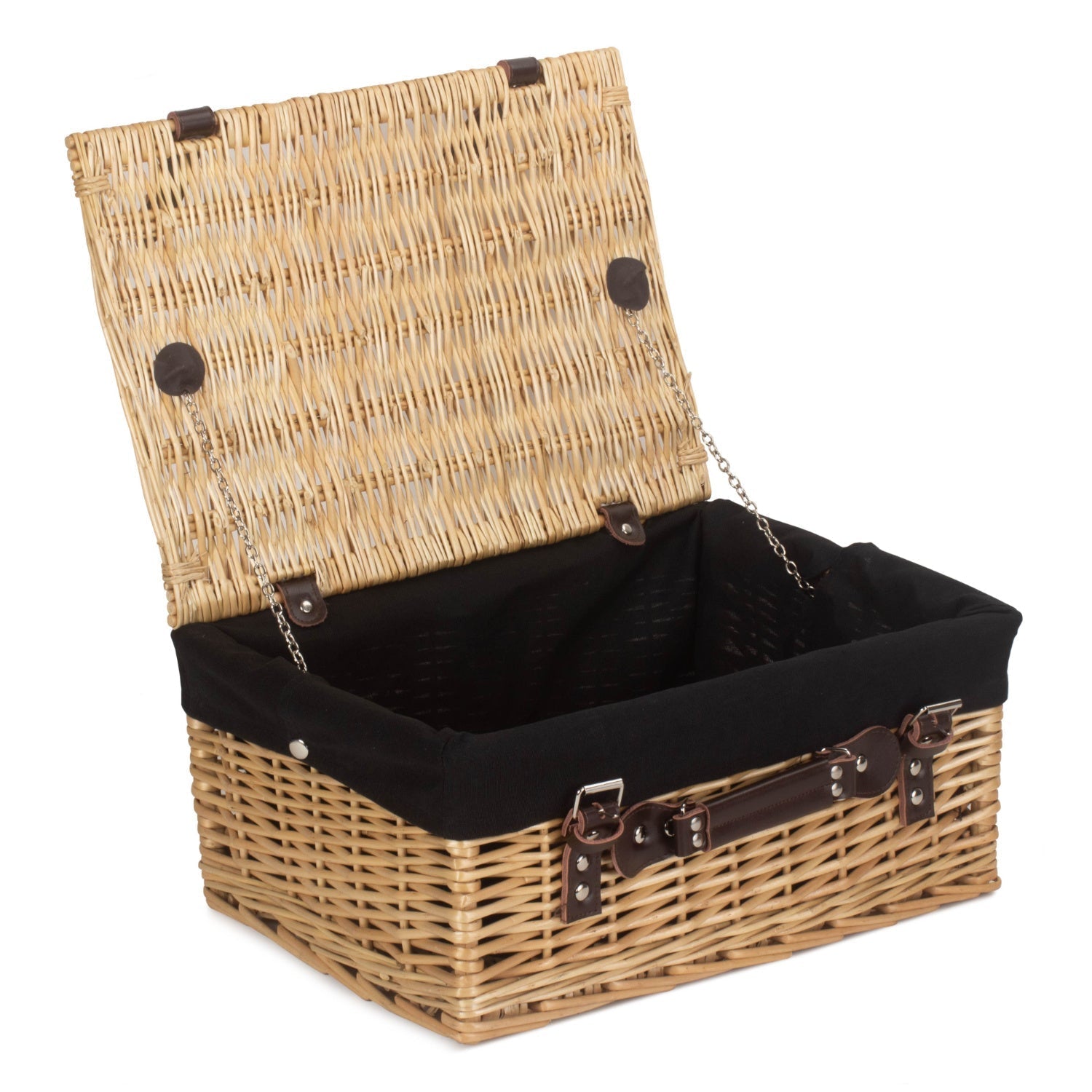 16 Inch Buff Willow Hamper with Black Lining - REGN