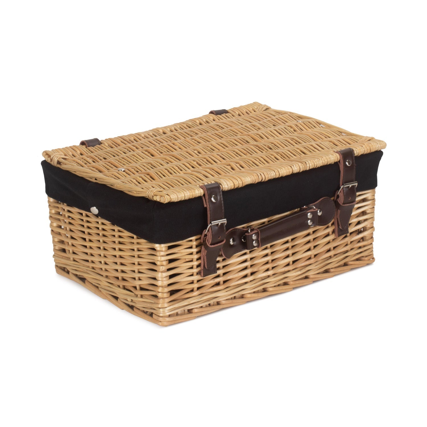 16 Inch Buff Willow Hamper with Black Lining - REGN