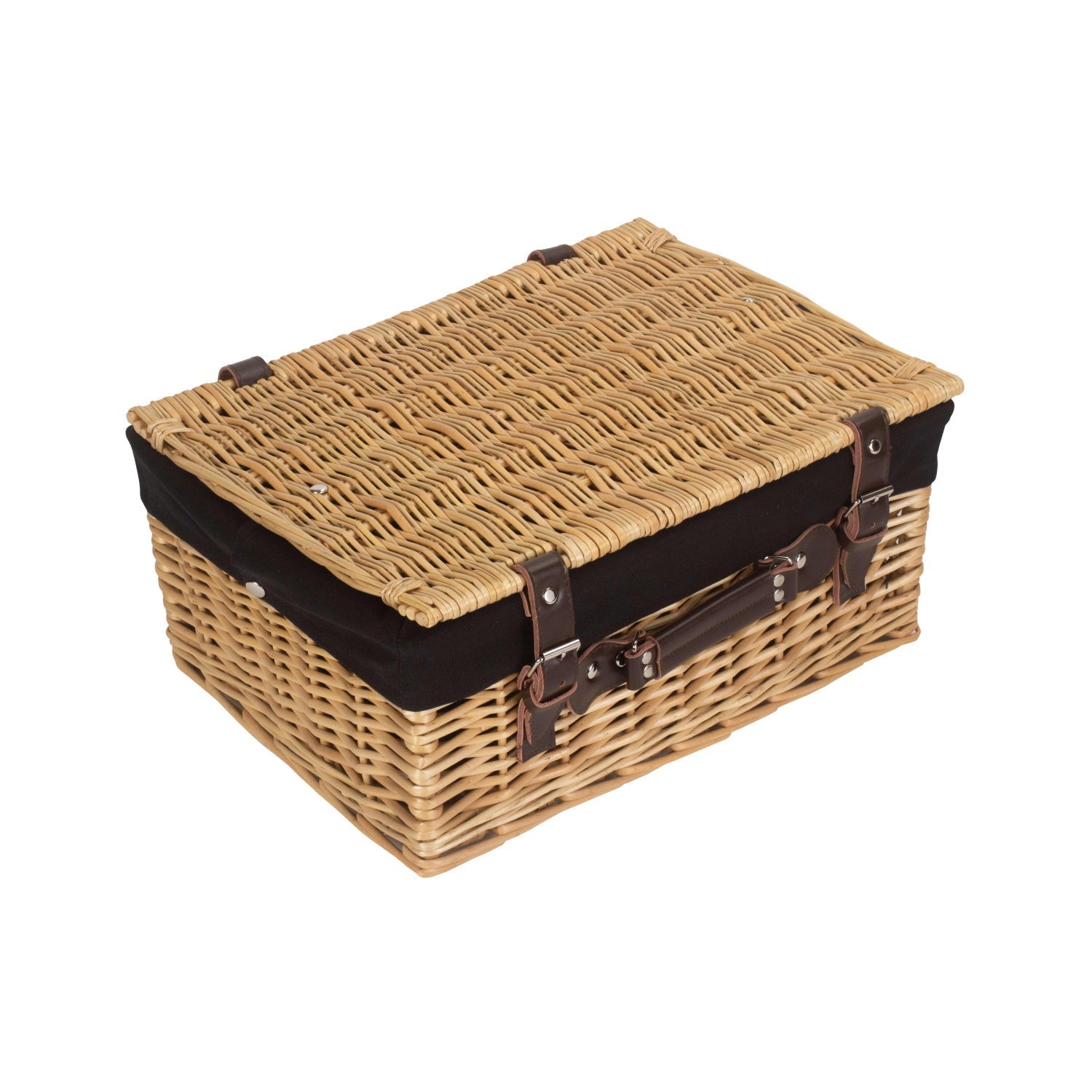 16 Inch Buff Willow Hamper with Black Lining - REGN