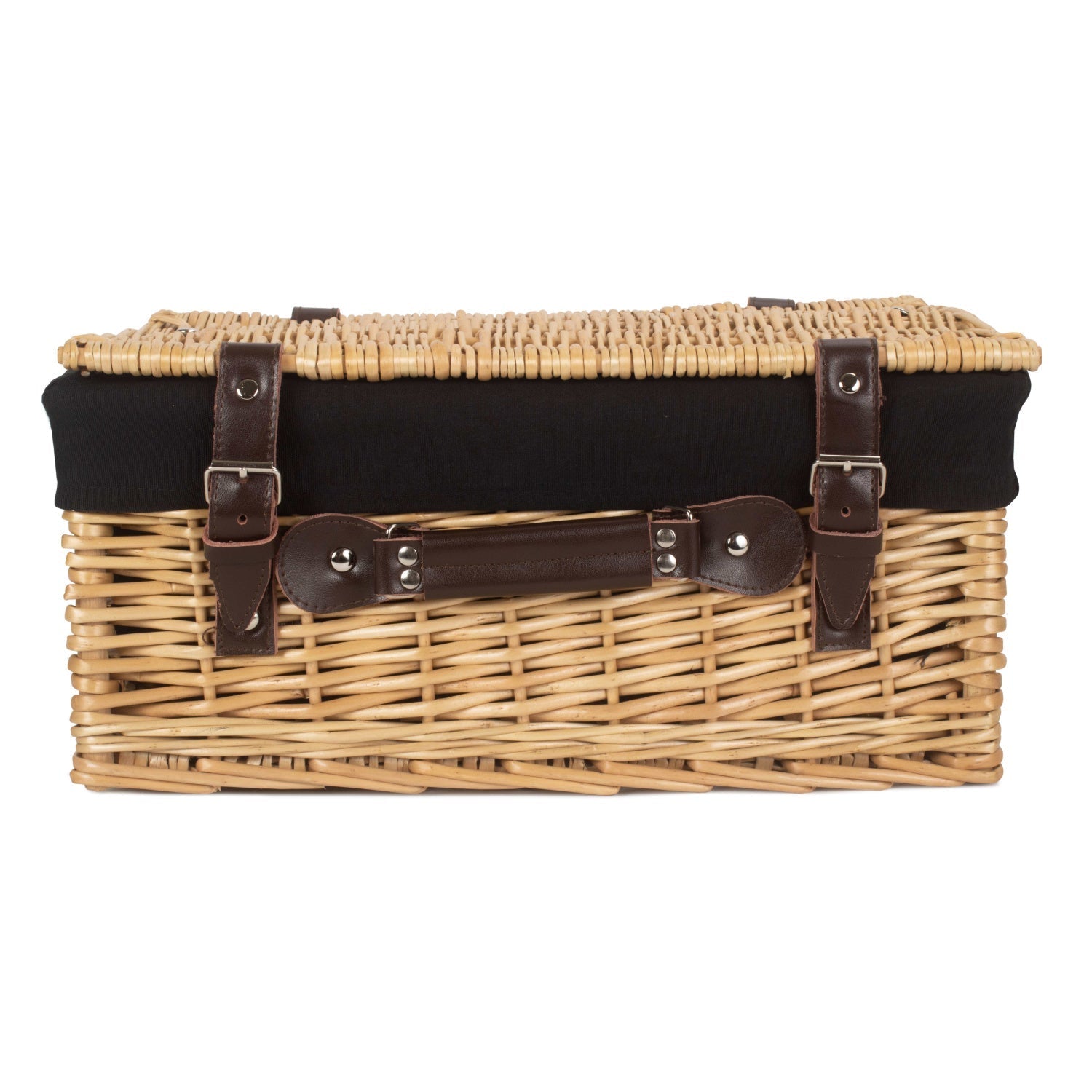 16 Inch Buff Willow Hamper with Black Lining - REGN