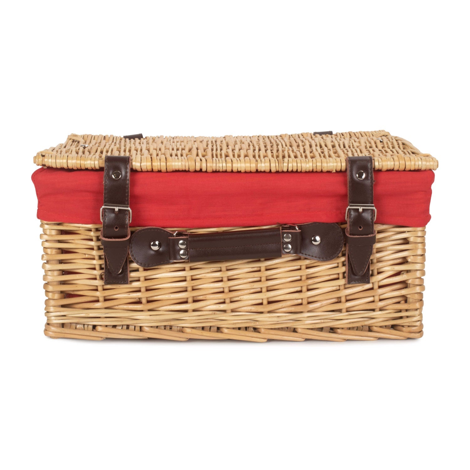 16 Inch Buff WIllow Hamper with Red Lining - REGN