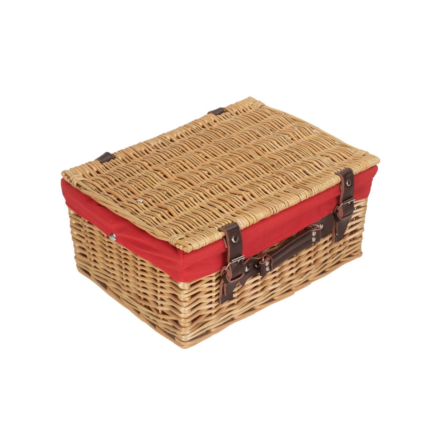 16 Inch Buff WIllow Hamper with Red Lining - REGN