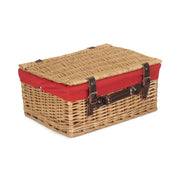 16 Inch Buff WIllow Hamper with Red Lining - REGN