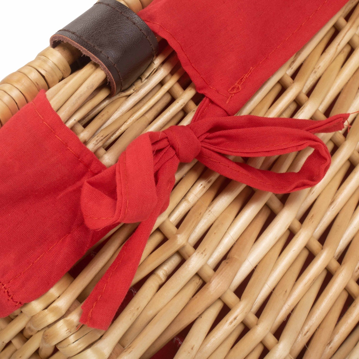 16 Inch Buff WIllow Hamper with Red Lining - REGN