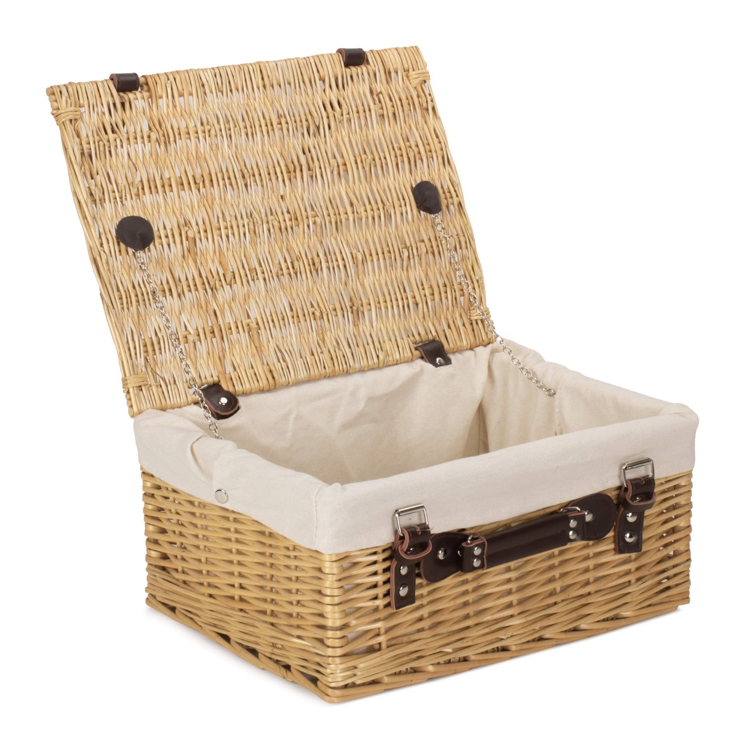 16 Inch Buff Willow Hamper with White Lining - REGN