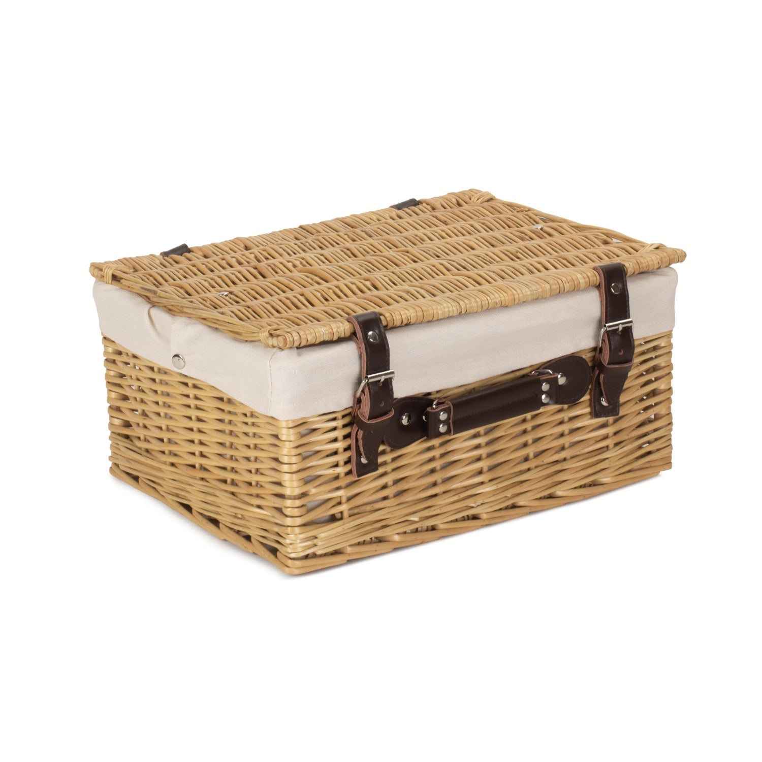 16 Inch Buff Willow Hamper with White Lining - REGN