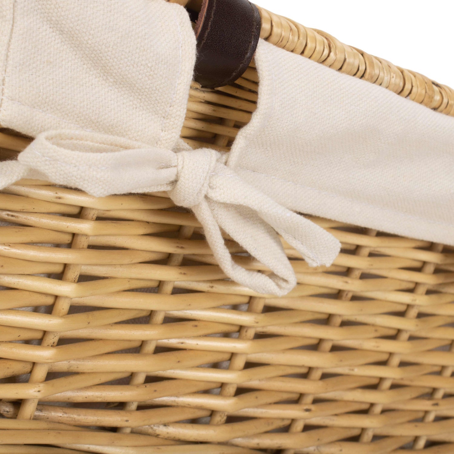 16 Inch Buff Willow Hamper with White Lining - REGN