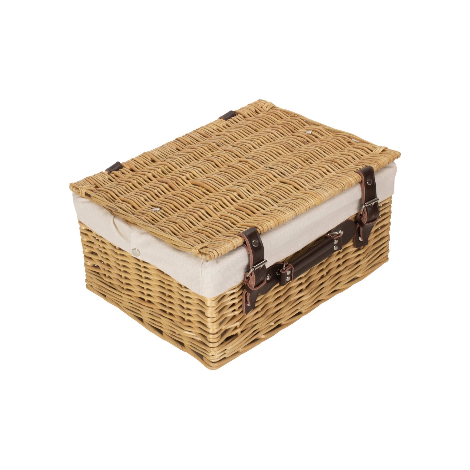 16 Inch Buff Willow Hamper with White Lining - REGN