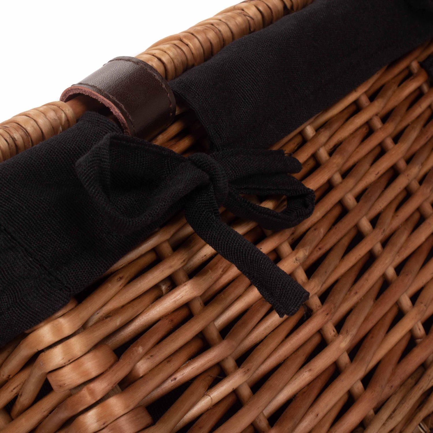 16 Inch Double Steamed Willow Hamper with Black Lining - REGN