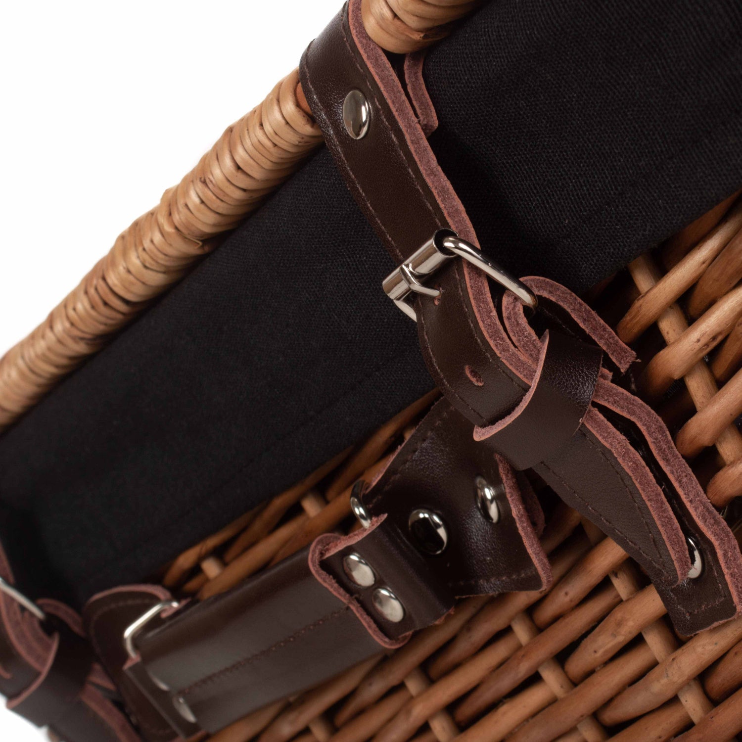 16 Inch Double Steamed Willow Hamper with Black Lining - REGN