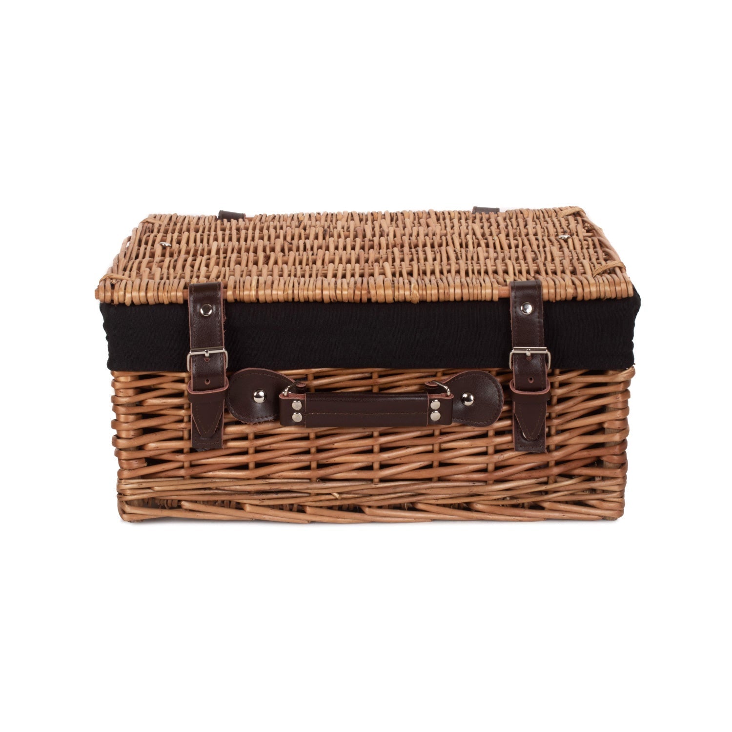 16 Inch Double Steamed Willow Hamper with Black Lining - REGN