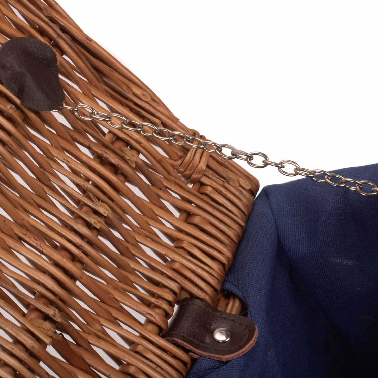 16 Inch Double Steamed Willow Hamper with Navy Blue Lining - REGN