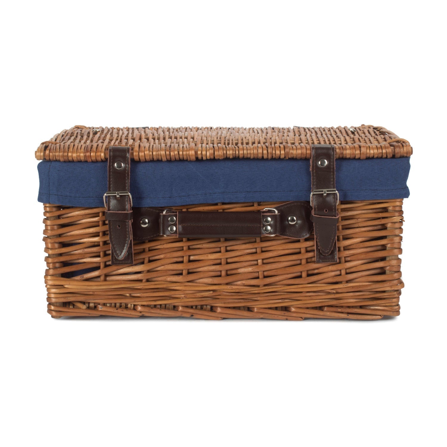 16 Inch Double Steamed Willow Hamper with Navy Blue Lining - REGN