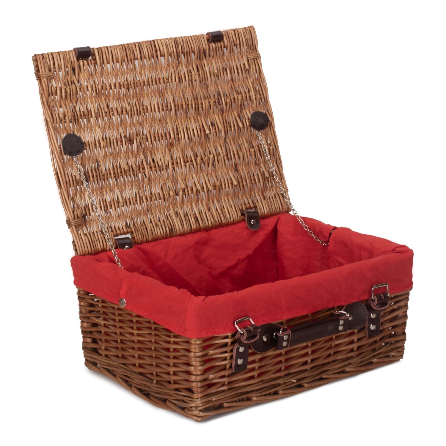 16 Inch Double Steamed Willow Hamper with Red Lining - REGN