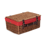 16 Inch Double Steamed Willow Hamper with Red Lining - REGN