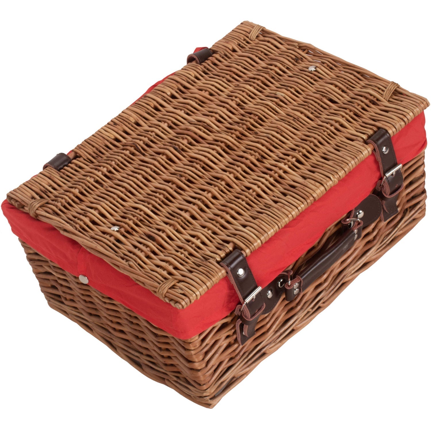 16 Inch Double Steamed Willow Hamper with Red Lining - REGN