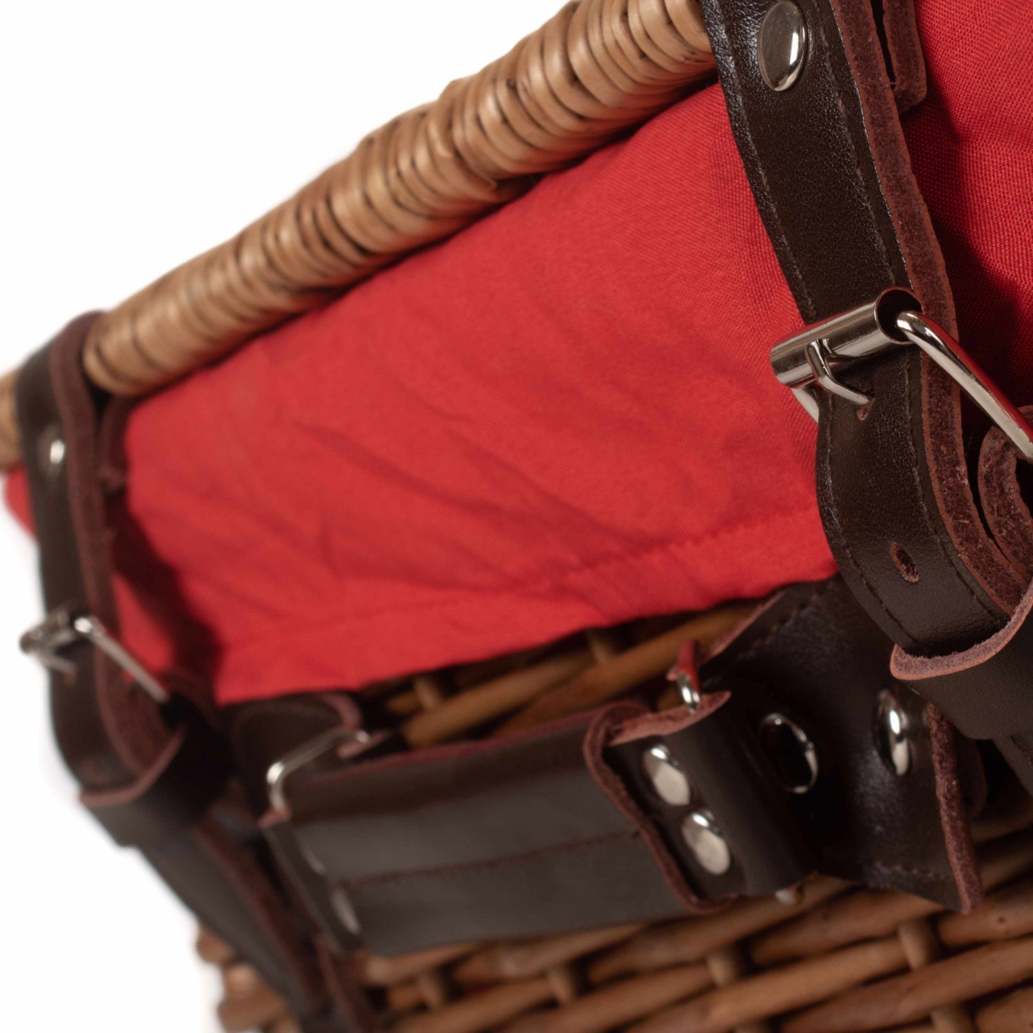 16 Inch Double Steamed Willow Hamper with Red Lining - REGN