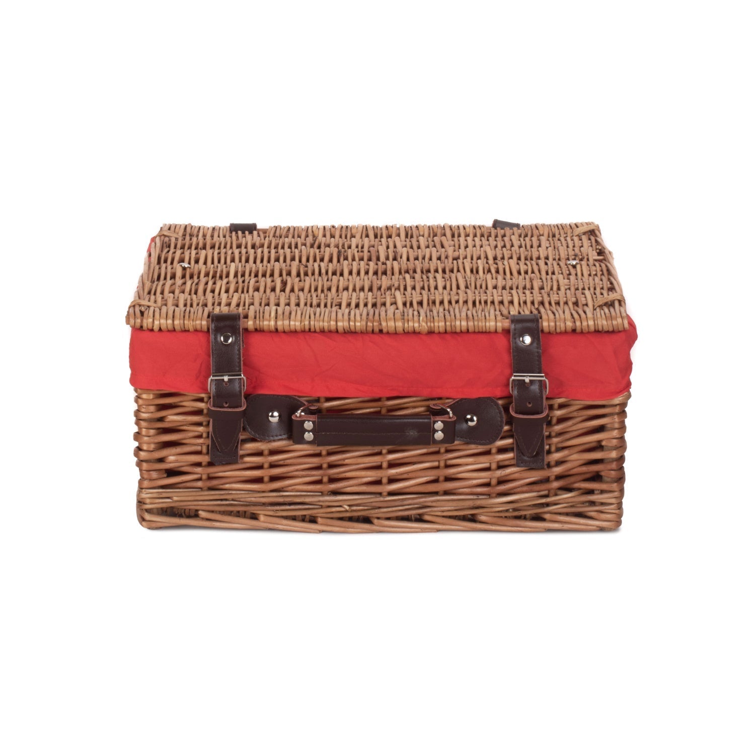16 Inch Double Steamed Willow Hamper with Red Lining - REGN
