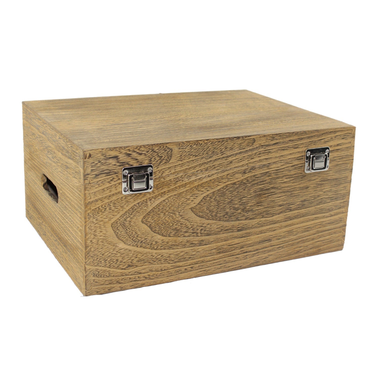 16 Inch Oak Effect Wooden Keepsake Box - REGN