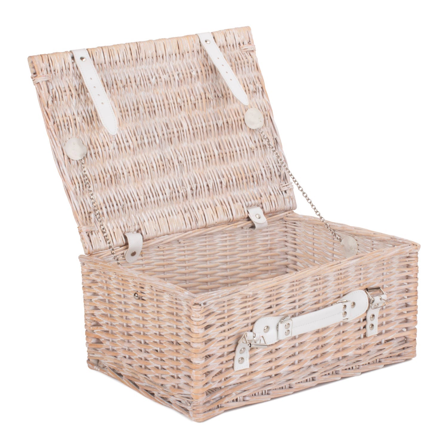 16 Inch White Wash Willow Hamper - REGN