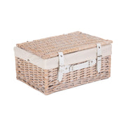 16 Inch White Wash Willow Hamper with White Lining - REGN