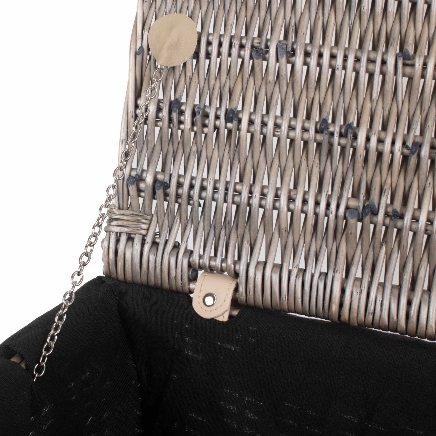 18 Inch Antique Wash Willow Hamper with Black Lining - REGN