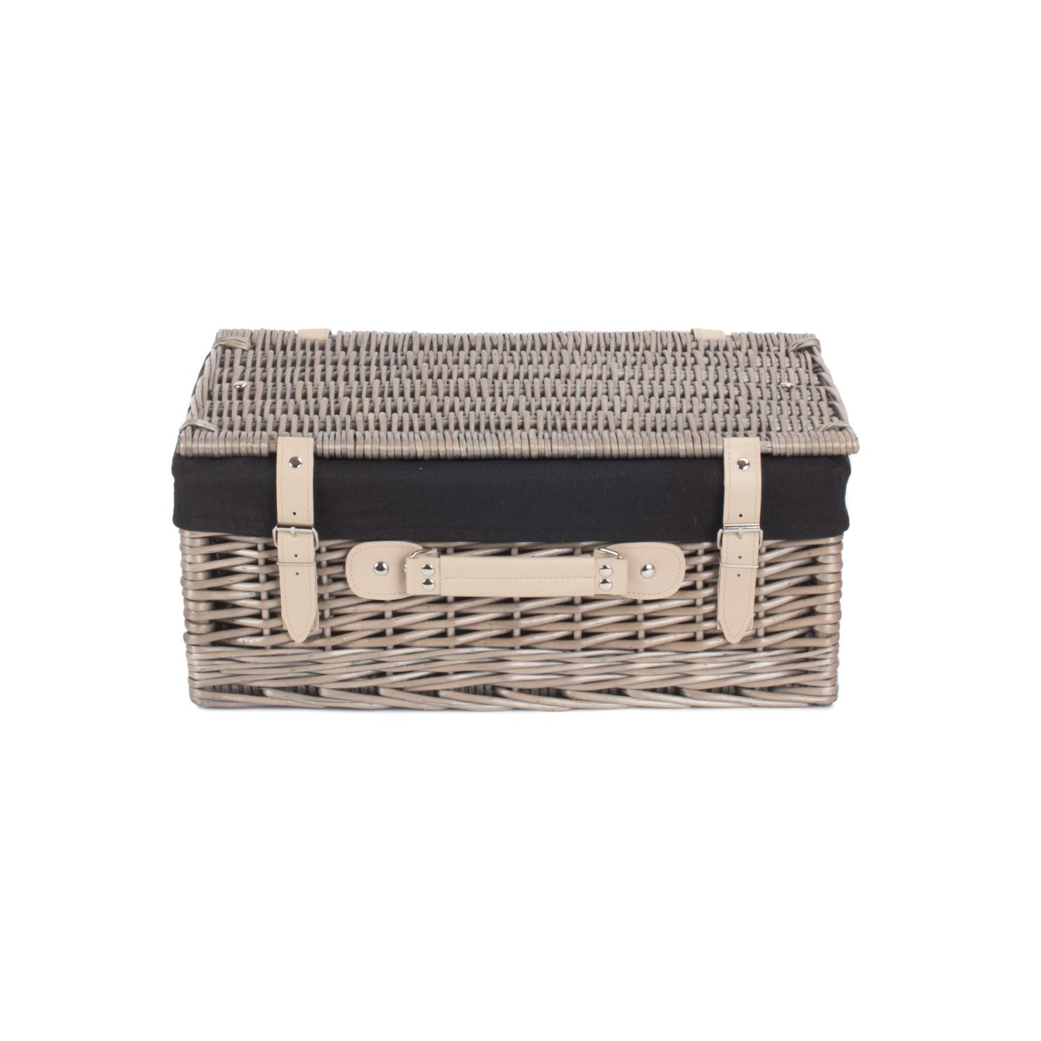18 Inch Antique Wash Willow Hamper with Black Lining - REGN