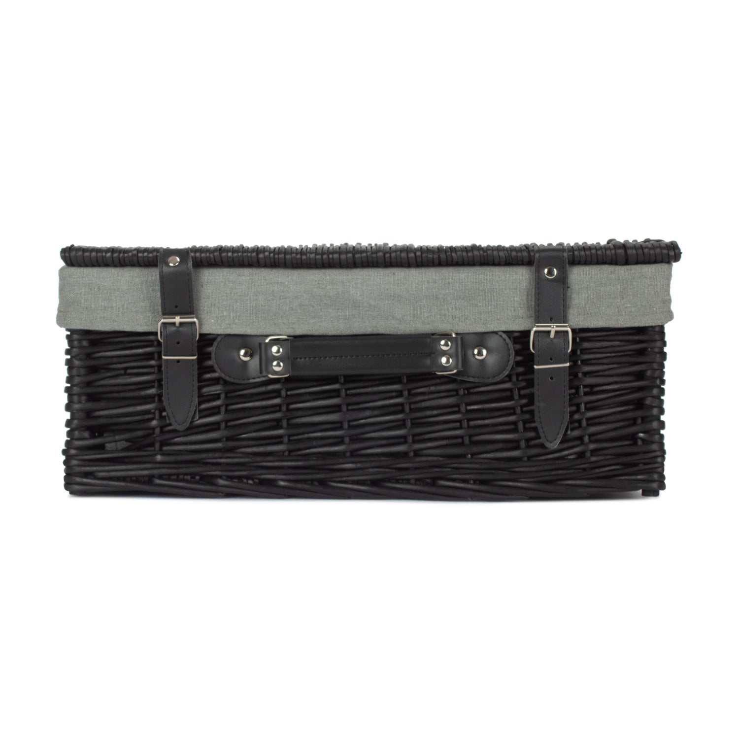 18 Inch Black Willow Hamper with Grey Sage Lining - REGN