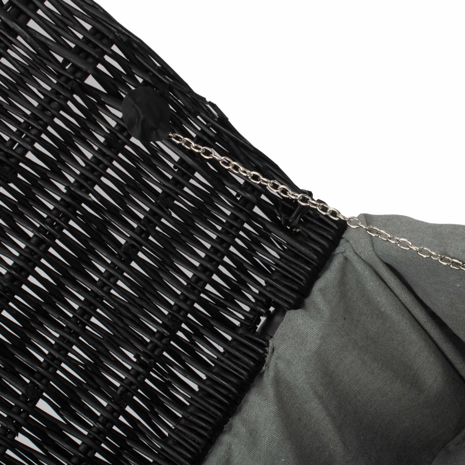 18 Inch Black Willow Hamper with Grey Sage Lining - REGN