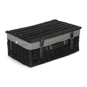 18 Inch Black Willow Hamper with Grey Sage Lining - REGN