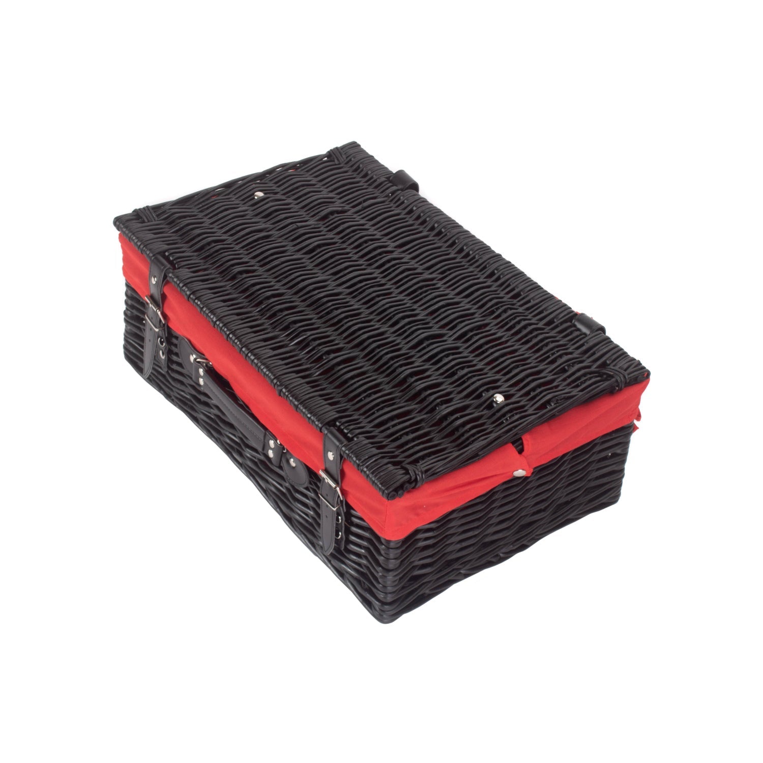 18 Inch Black Willow Hamper with Red Lining - REGN